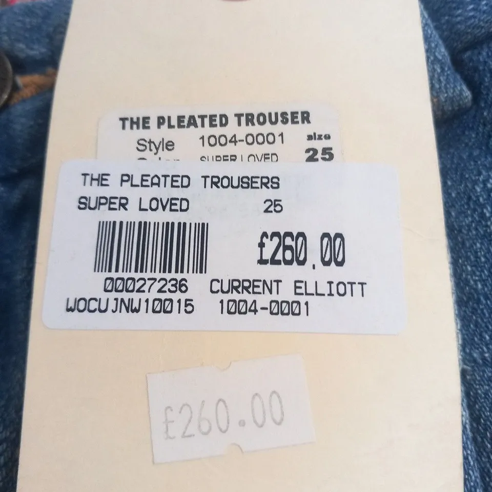 CURRENT/ELLIOT THE PLEATED TROUSER SUPER LOVED SIZE 25