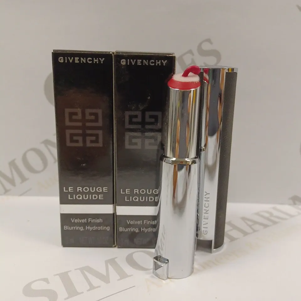 LOT OF 2 GIVENCHY LE ROUGE LIQUID LIPSTICKS - #204 FUCHSIA ANGORA