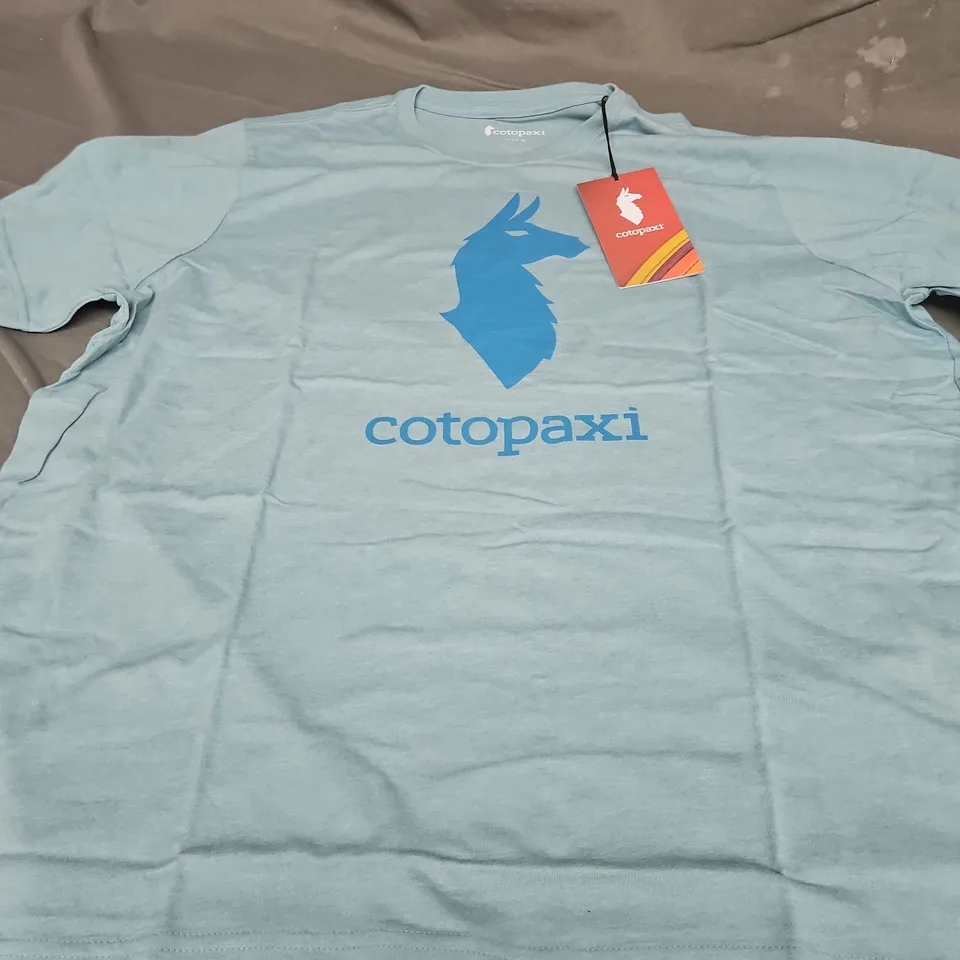COTOPAXI LLAMA T-SHIRT, SEA SPRAY - UK SIZE MENS XL