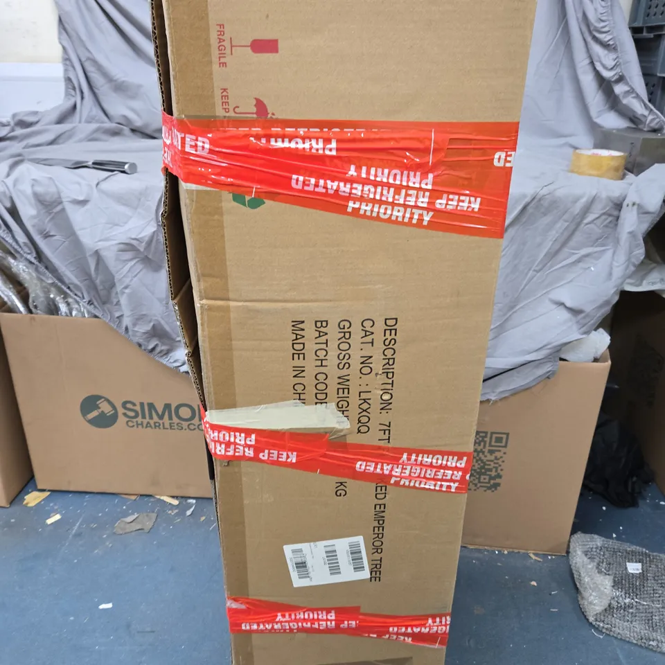 BOXED 7FT FLOCKED EMPEROR TREE - COLLECTION ONLY