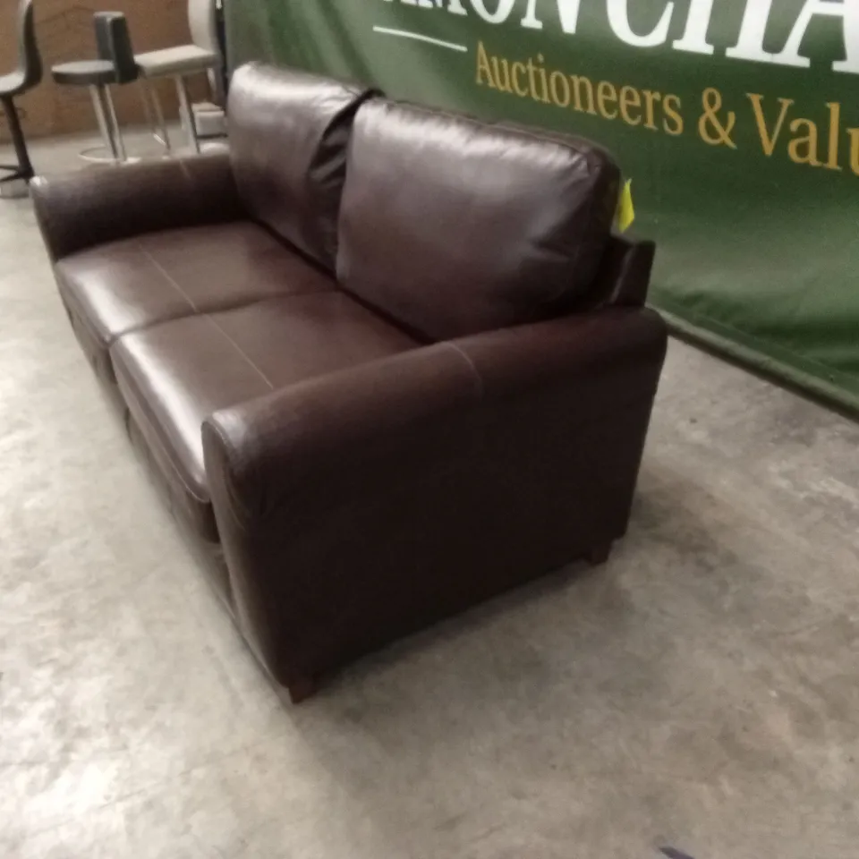 BAILEY ITALIAN LEATHER 3 SEATER SOFA - CHOCOLATE RRP £799
