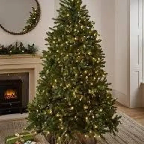 BOXED 7FT NORDMAN FELL CHRISTMAS TREE WITH LED LIGHTS