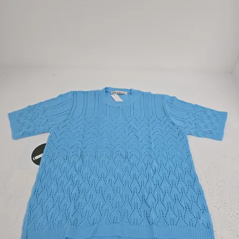 PURE & NATURAL BLUE KNITTED JUMPER, SIZE L/XL