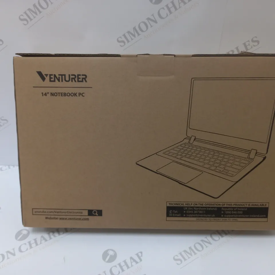 BRAND NEW BOXED VENTURER EUROPA 14 PLUS 14" FULL HD LAPTOP INTEL 2.6GHZ 64GB SSD 4GB RAM - BLACK