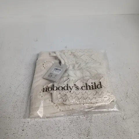 NOBODYS CHILD KNITTED CREAM KNIT AND BRODERIE MINI DRESS SMALL