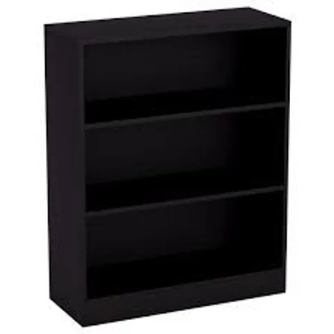 BOXED CAMBRIDGE 3 TIER LOW BOOKCASE - BLACK (1 BOX)