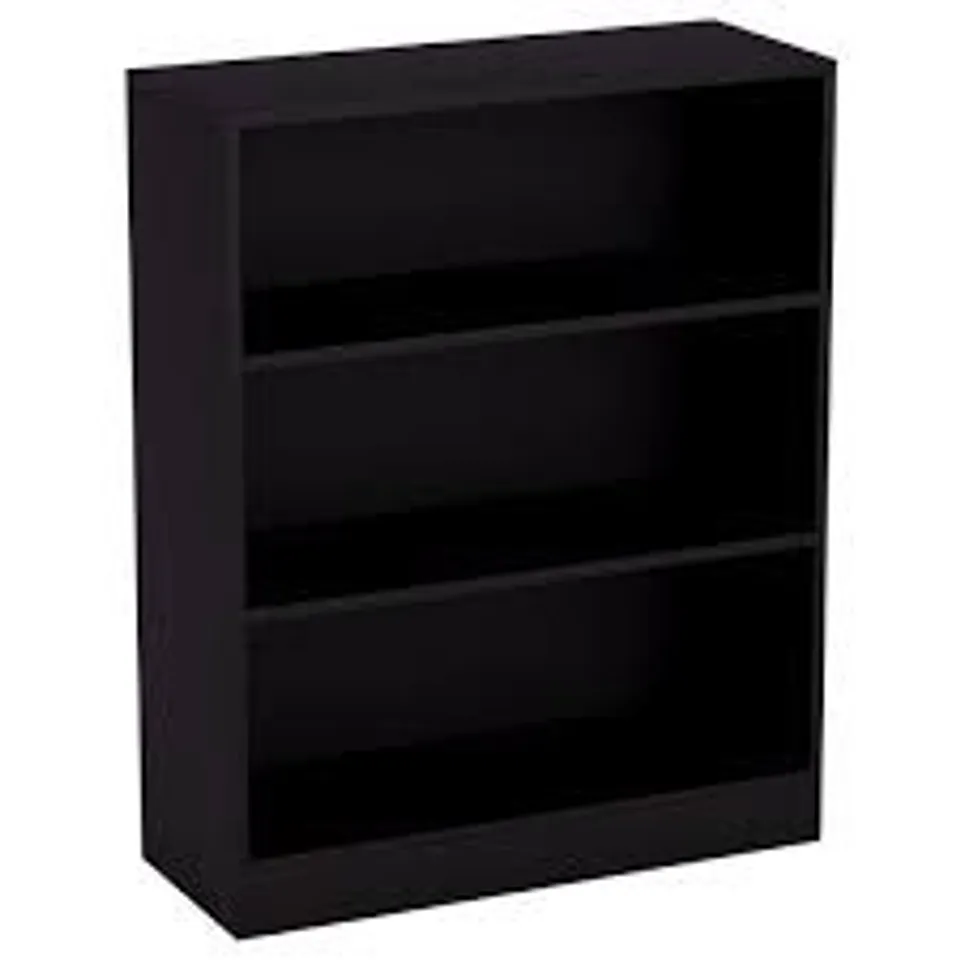 BOXED CAMBRIDGE 3 TIER LOW BOOKCASE - BLACK (1 BOX)