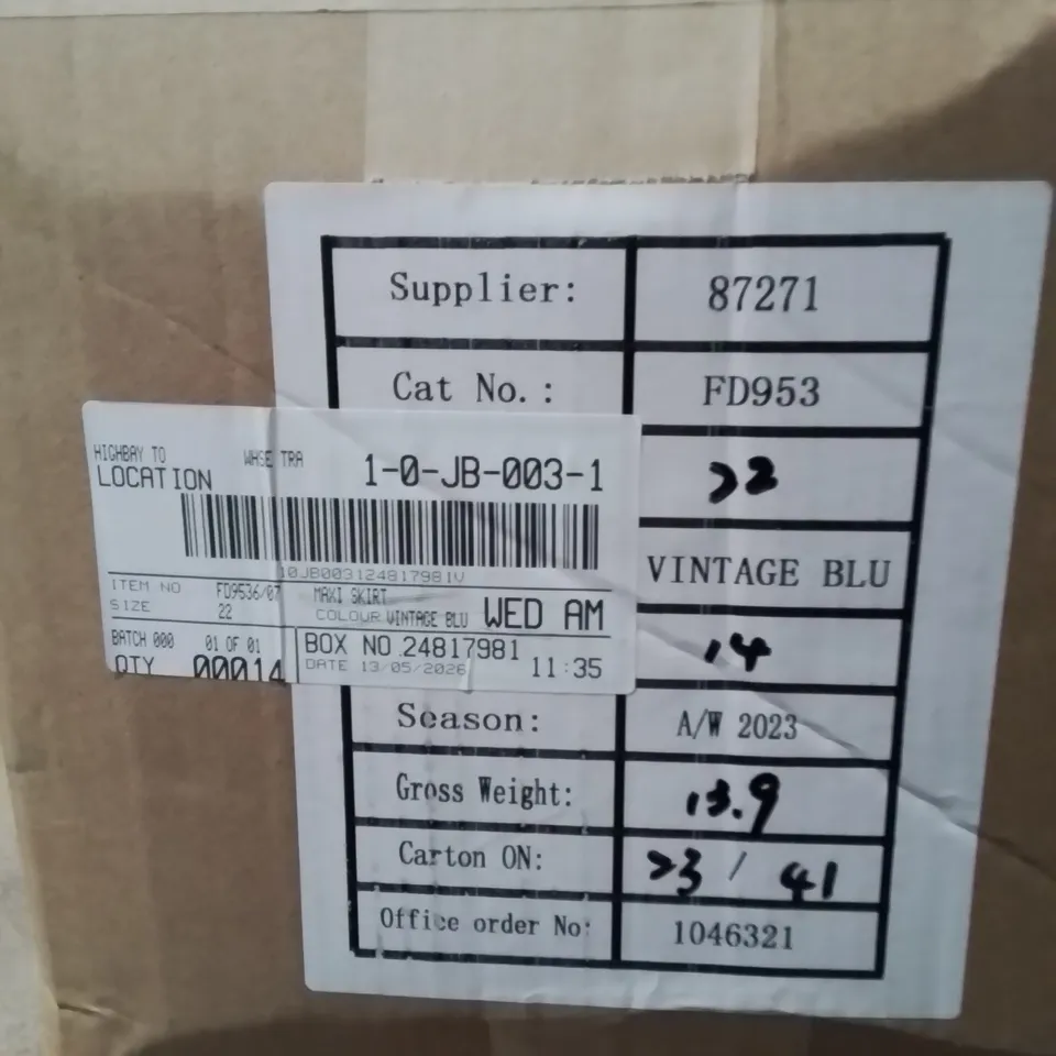 BOXED BRAND NEW APPROXIMATELY 14 SIMPLY BE VINTAGE BLUE MAXI SKIRT SIZE 22