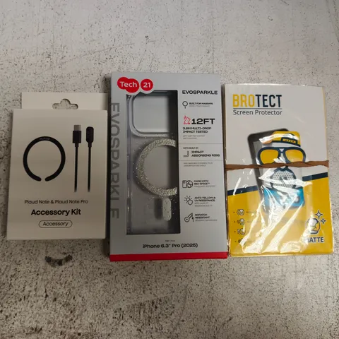 APPROXIMATELY 10 ASSORTED HOUSEHOLD ITEMS TO INCLUDE SCREEN PROTECTORS, ACCESSORY KIT
