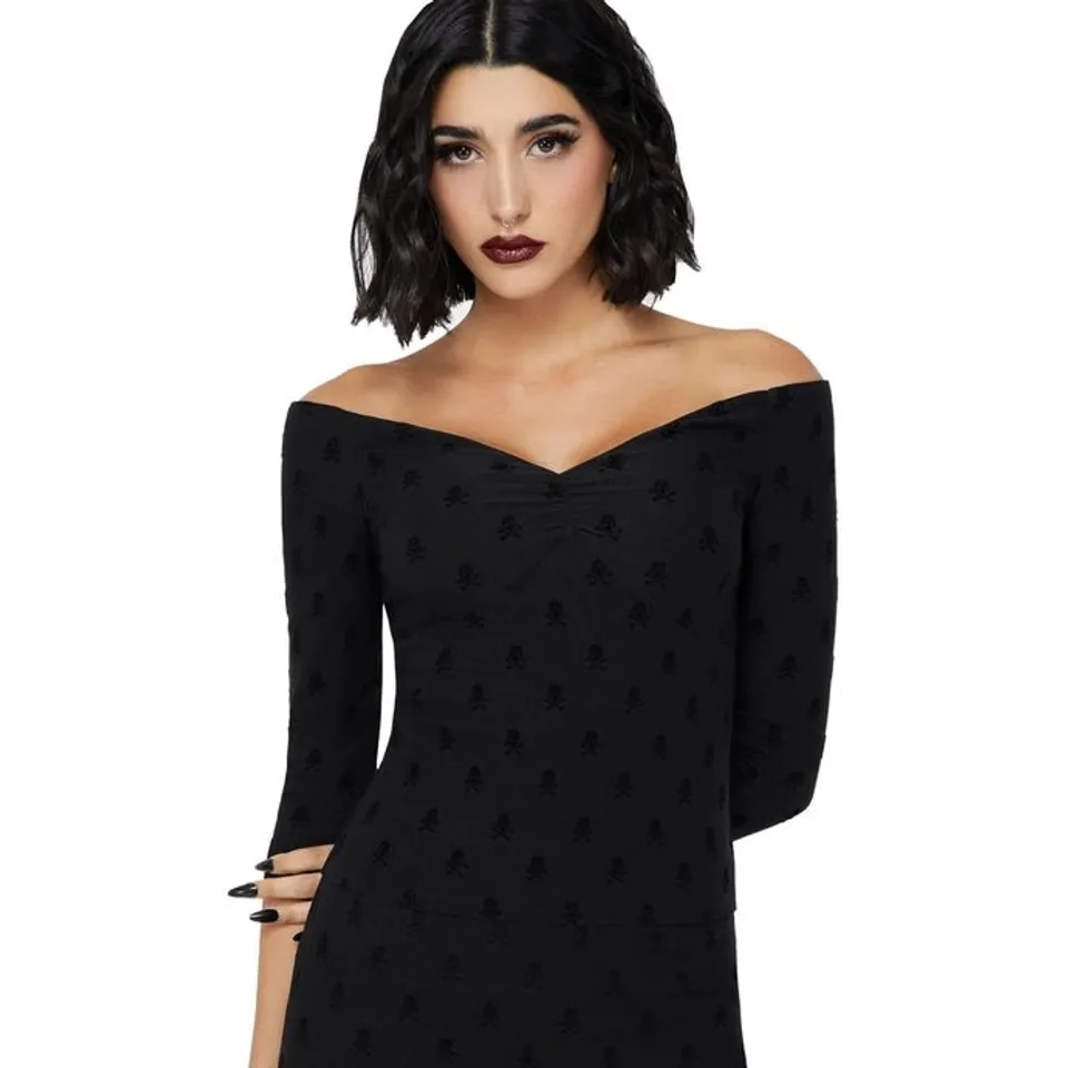 BRAND NEW BAGGED KILLSTAR - MIDNIGHT MISFITS - BLACK WOMEN'S 3/4 SLEEVE T-SHIRT (TOP) SIZE XXL