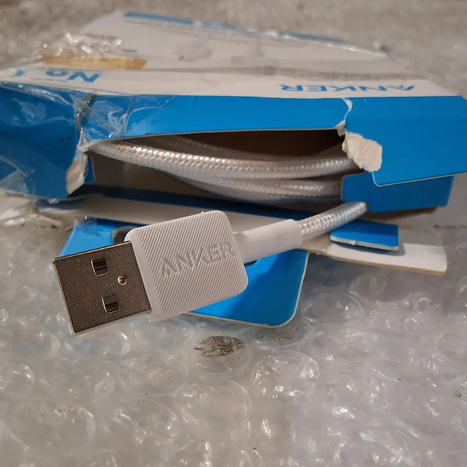 ANKER DURABLE BRAIDED USB-A TO USB-C CHARGING CABLE (6 FT) – WHITE