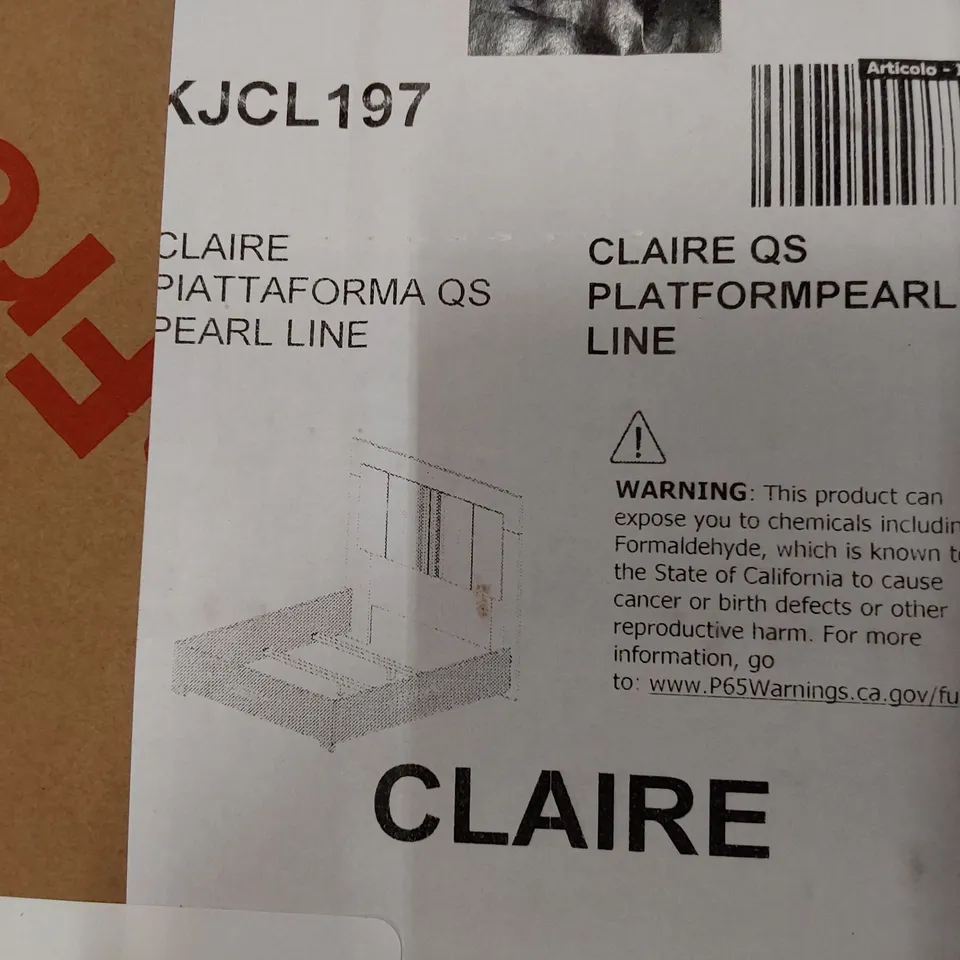 DESIGNER CLAIRE 5' KINGSIZE PEARL LINE BEDFRAME