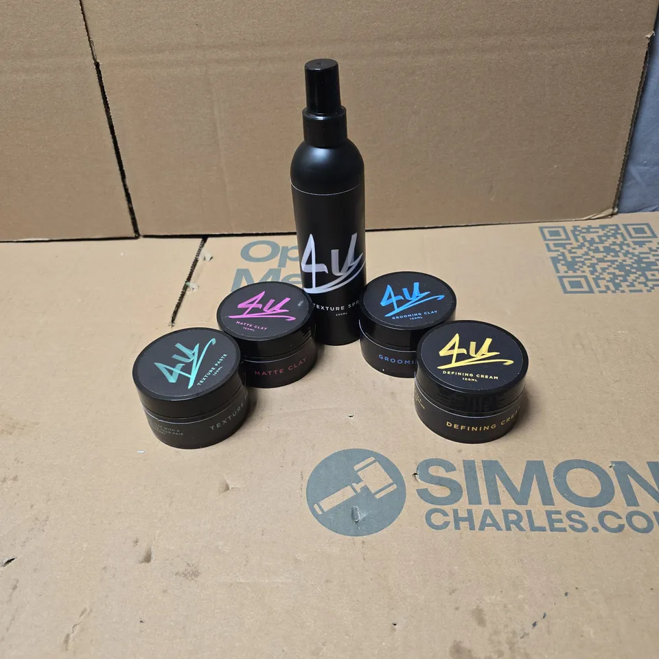 5 X ASSORTED 4U PRODUCTS TO INCLUDE TEXTURE SPRAY, GROOMING CLAY ETC UNBOXED