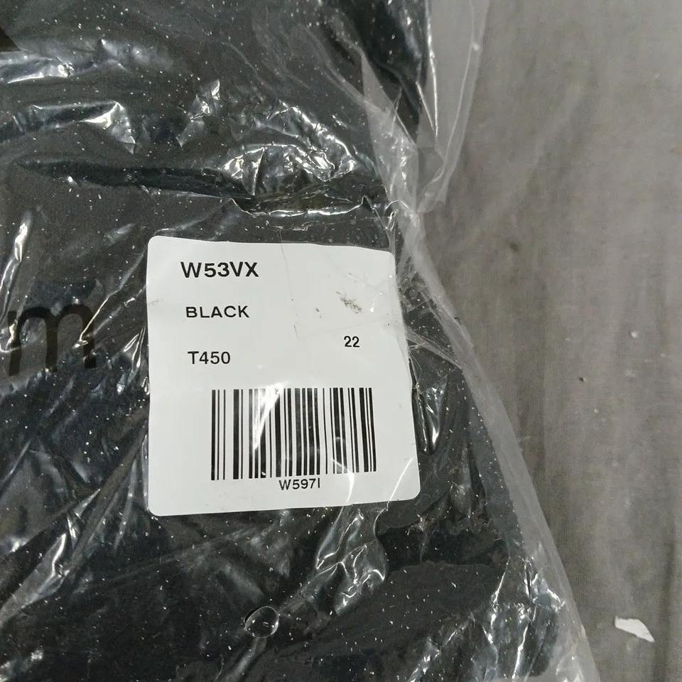 AX PARIS CURVE SPARKLE LONG SLEEVE RUCHED BODYCON DRESS – BLACK, UK SIZE 22. BAGGED