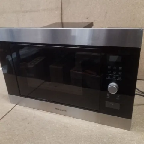 HOTPOINT MF25GIXH 25 LITRE 39CM HIGH, BUILT IN SMALL MICROWAVE WITH GRILL - STAINLESS STEEL EFFECT
