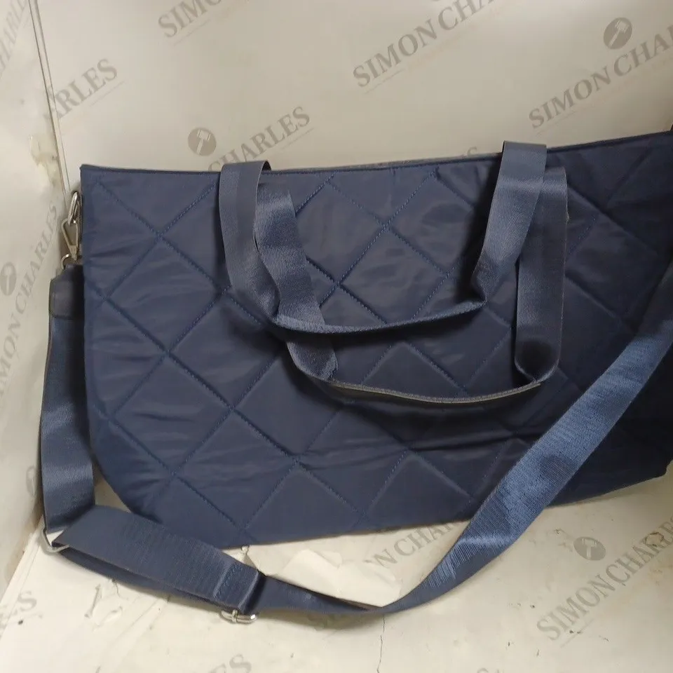 UNBRANDED DIAMOND SHAPED PRINT DARK BLUE HANDBAG