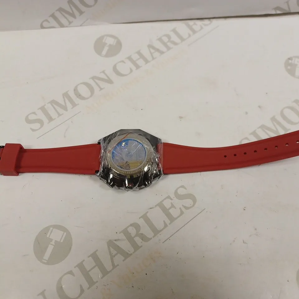 LIMITED EDITION SWAN & EDGAR HAND ASSEMBLED FORTRESS AUTOMATIC RED WATCH RRP £205