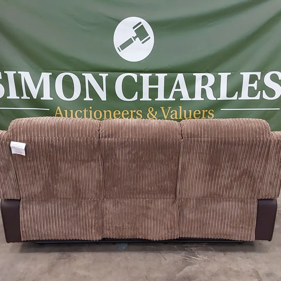 DESIGNER 3-SEATER RECLINER SOFA IN BROWN 