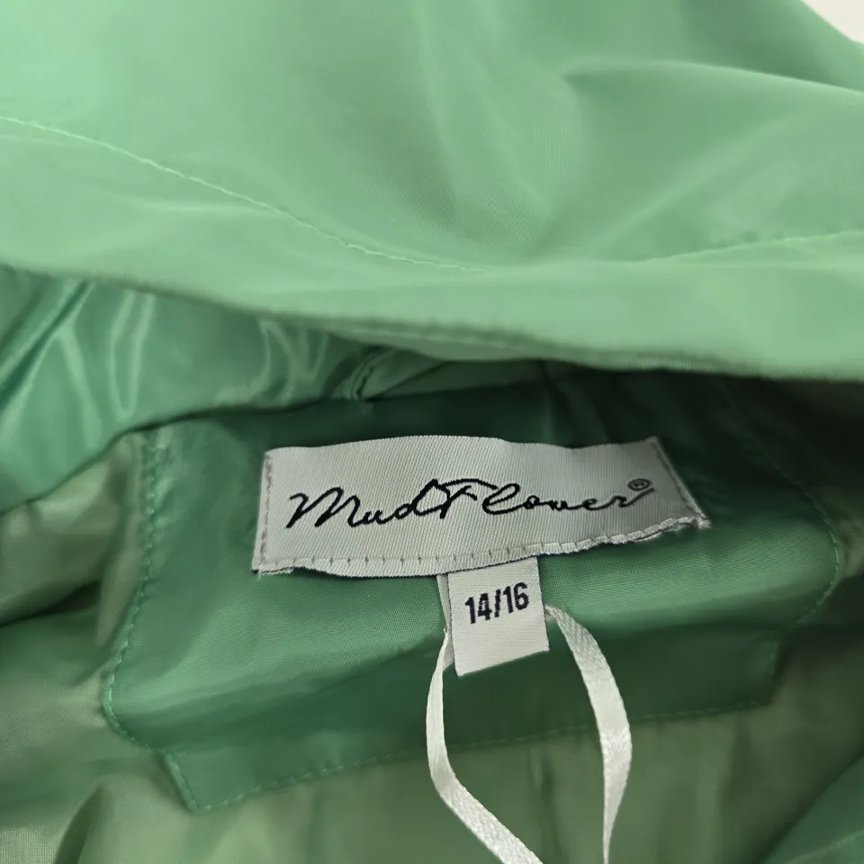MUDFLOWER WOMEN'S GREEN PARKA RAIN JACKET – UK SIZE 14-16