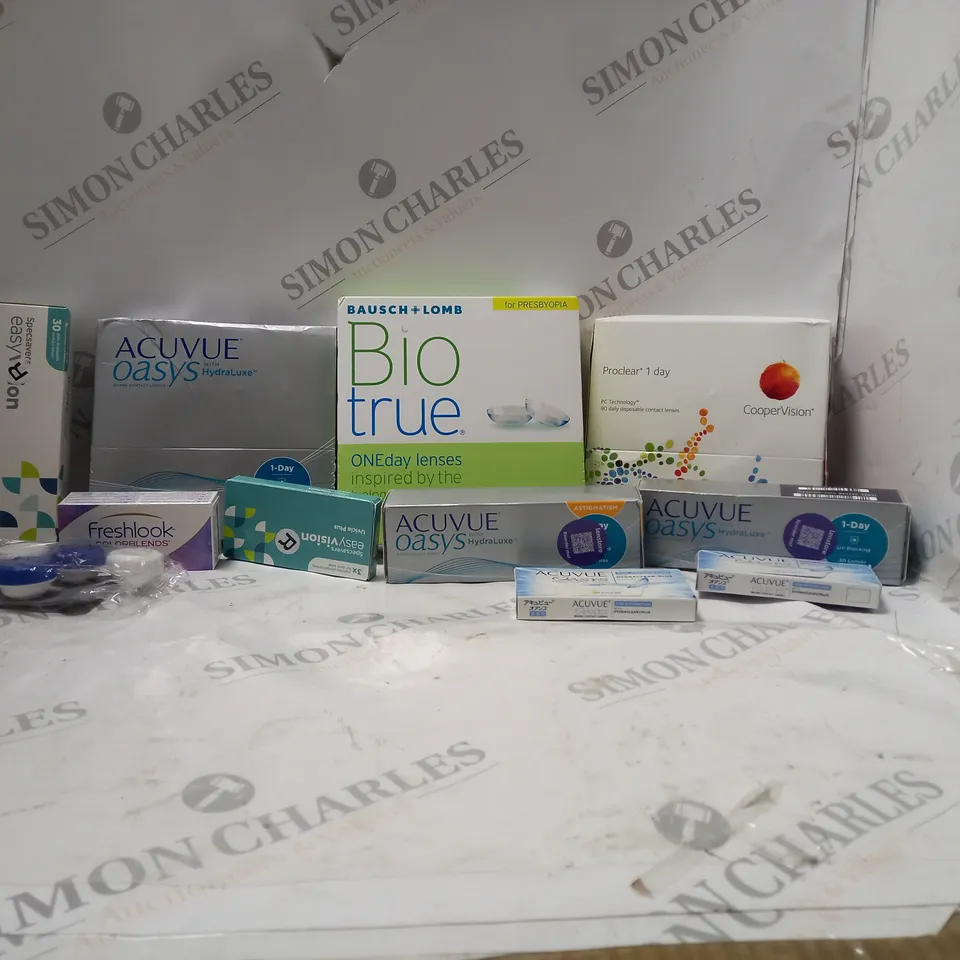 LOT OF HOUSEHOLD ITEMS TO INCLUDE BIOTRUE ONEDAY LENSES , ETC