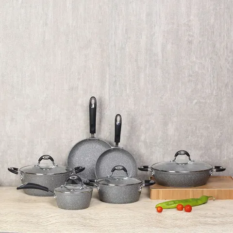 BOXED GRIMALDI GRANITE 10PIECE COOKWARE SET