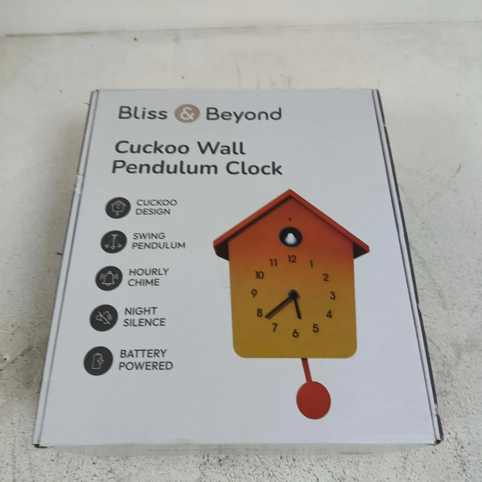 BLISS & BEYOND CUCKOO WALL PENDULUM CLOCK