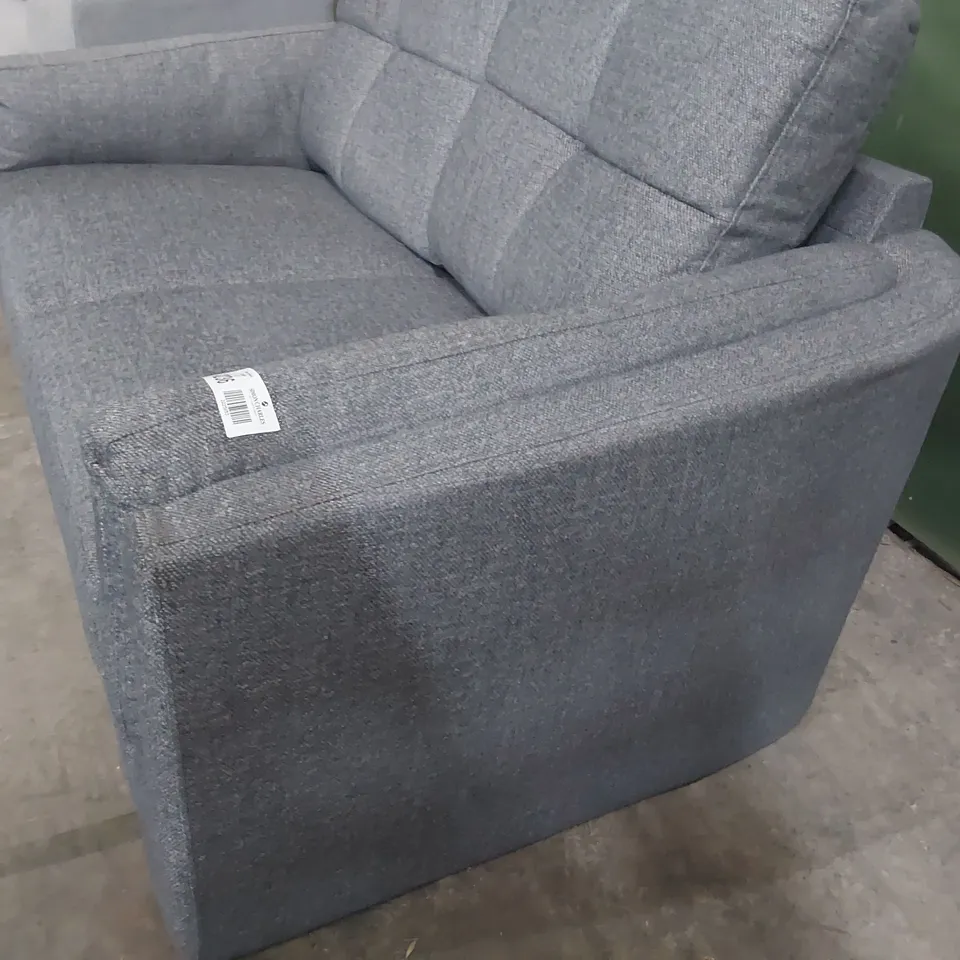 DESIGNER TWO SEATER SOFA DARK GREY FABRIC 