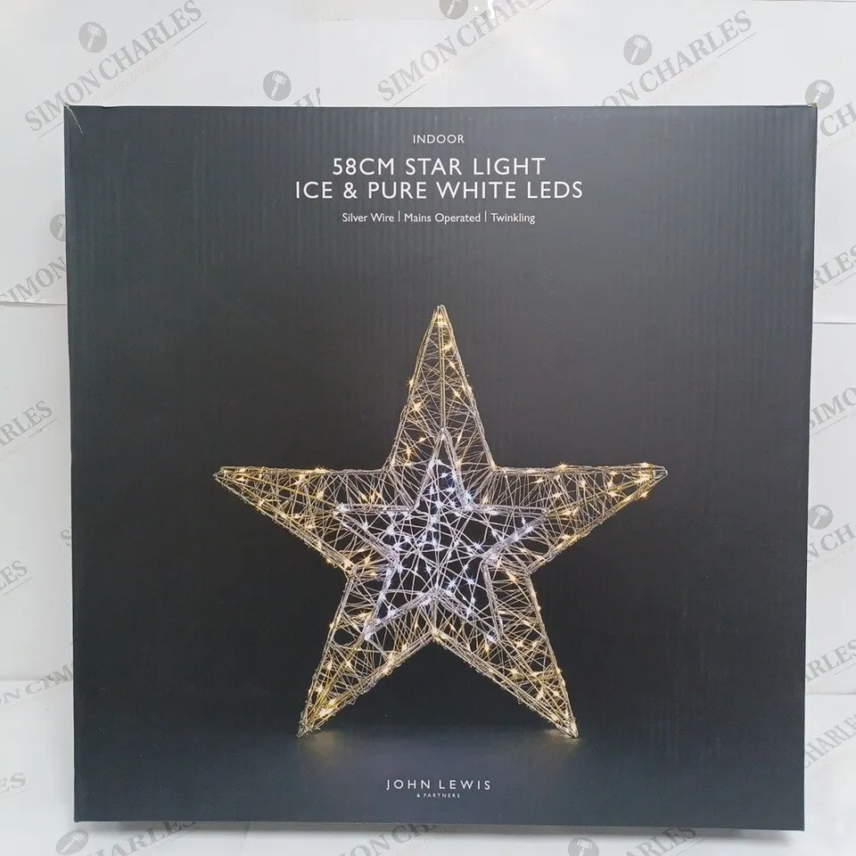 BOXED JOHN LEWIS STAR LIGHT ICE & PURE WHITE LEDS 58cm