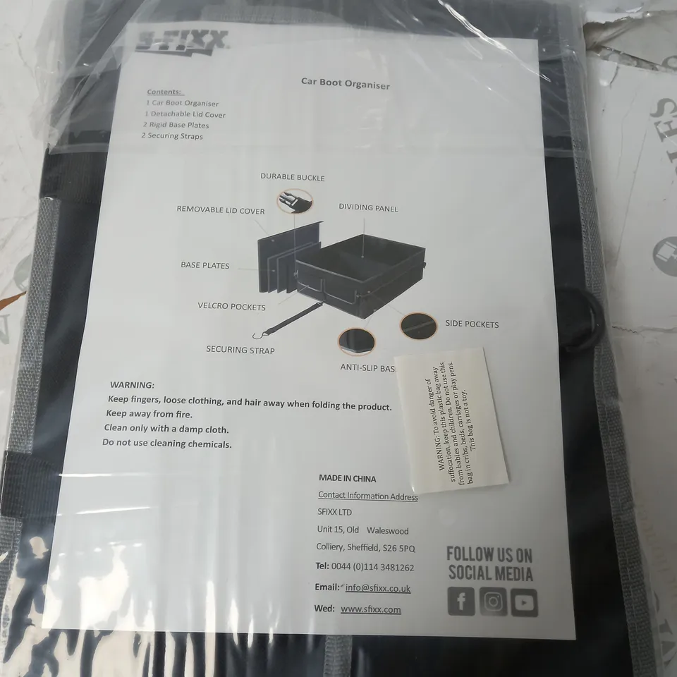 BOXED AND SEALED S-FIXX CAR BOOT ORGANISER 