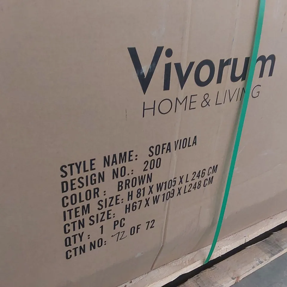 BOXED HELEN 4 SEATER FABRIC UPHOLSTERED SOFA (1 BOX)