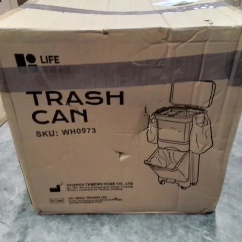 BOXED GREY TRASH CAN/WASTE BIN