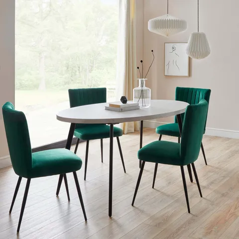 BOXED ZURI CONCRETE EFFECT OVAL DINING TABLE (1 BOX)