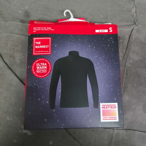 BOXED HEATTECH TURTLENECK LONG SLEEVE T-SHIRT IN BLACK - SMALL