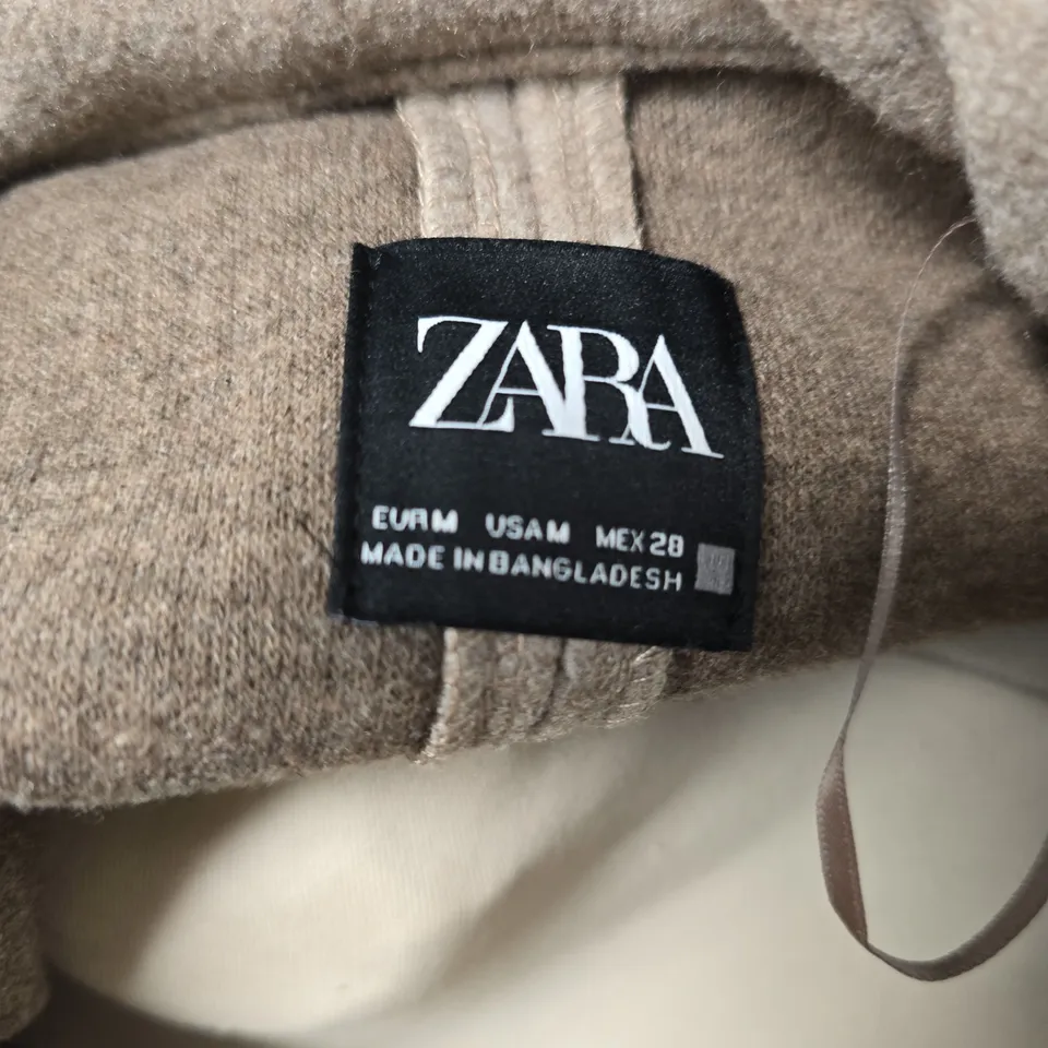 ZARA LONG WOOL-BLEND COAT – BEIGE/BROWN – WOMEN'S