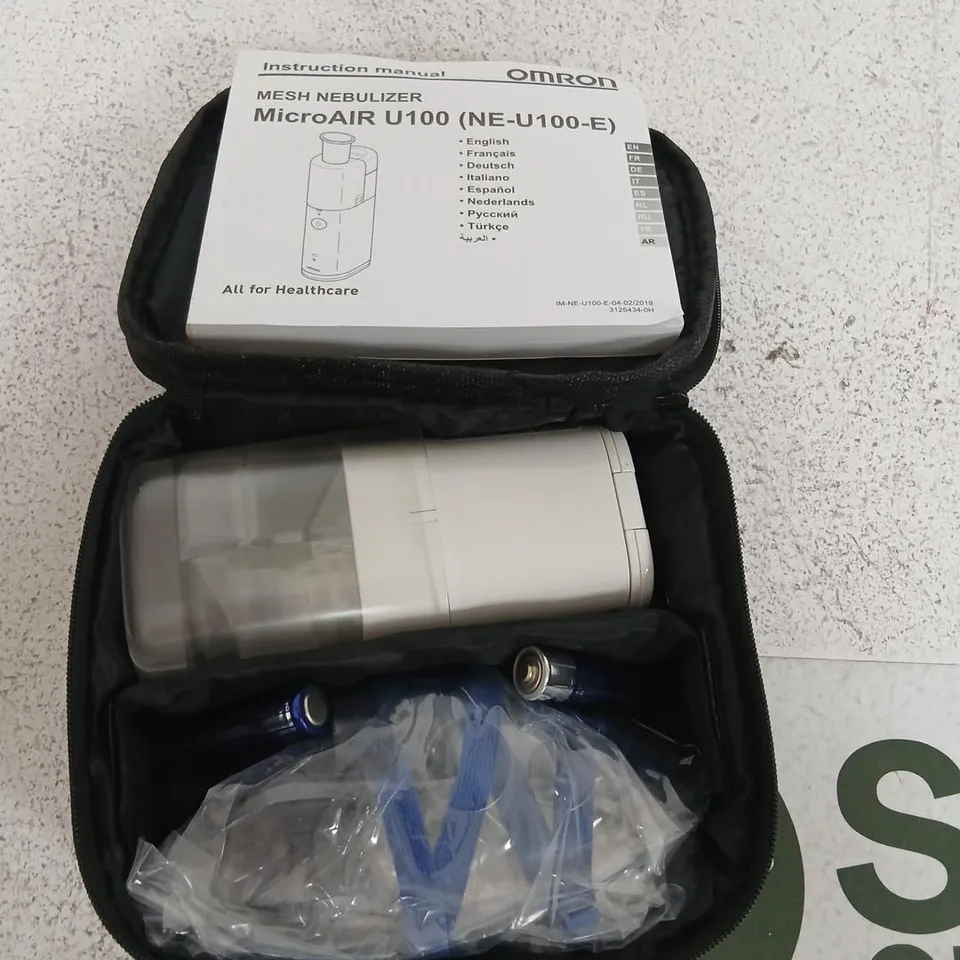 OMRON MICROAIR U100 NEBULIZER (NE-U100-E) – CARRY CASE WITH MANUAL