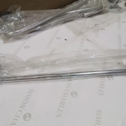 BOX CONTAINING LARGE AMOUNT OF CHROME GRAB RAILS