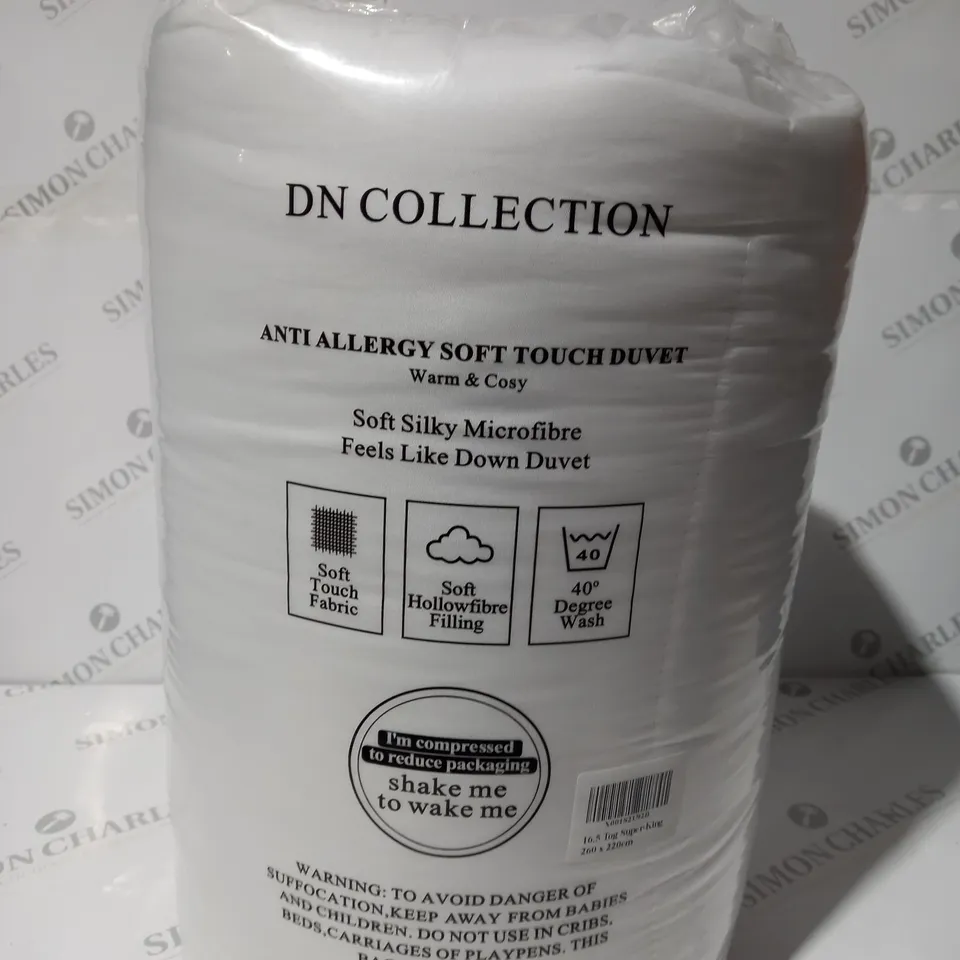 DN COLLECTION ANTI ALLERGY SOFT TOUCH DUVET 16.5 TOG - SUPER KING 
