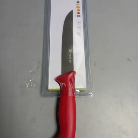 HENDI TOOLS FOR CHEFS KITCHEN KNIFE WITH RED HANDLE