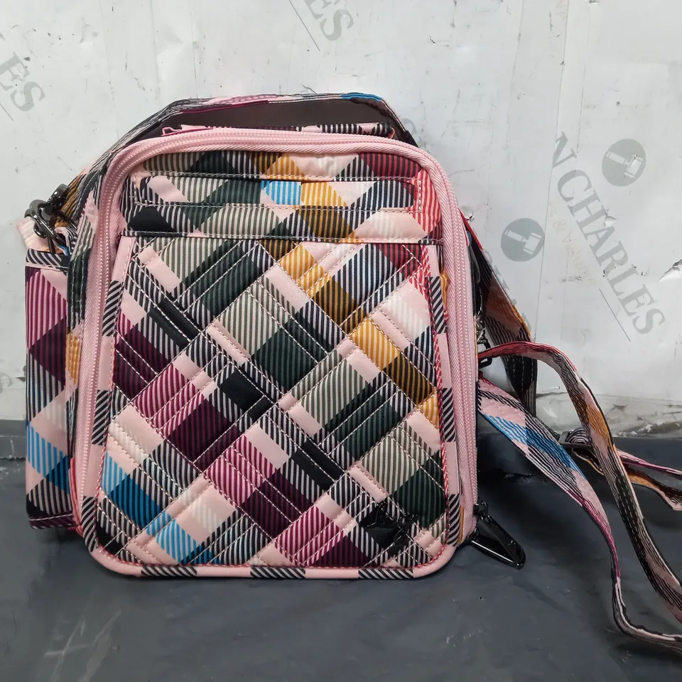 LUG CLASSIC QUILTED CROSSBODY FLAPPER BAG IN PINK/MULTI