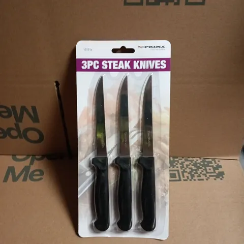 3 PACKS OF PRIMA 3PC STEAK KNIFE SET