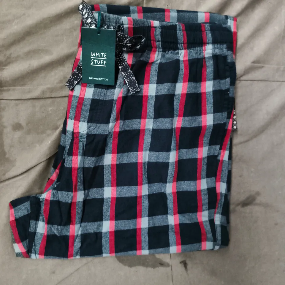 WHITE STUFF MOORLAND FLANNEL PJ TROUSERS IN DARK NAVY SIZE LARGE