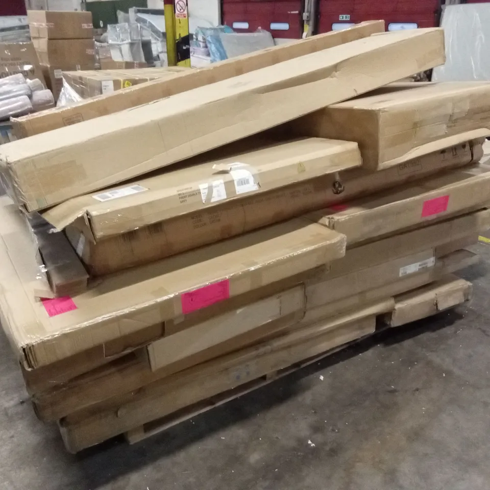 PALLET OF ASSORTED INCOMPLETE DESIGNER FURNITURE PARTS AND PIECES
