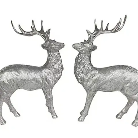 HOME STORIES SET OF 2 STAG DECORATIONS