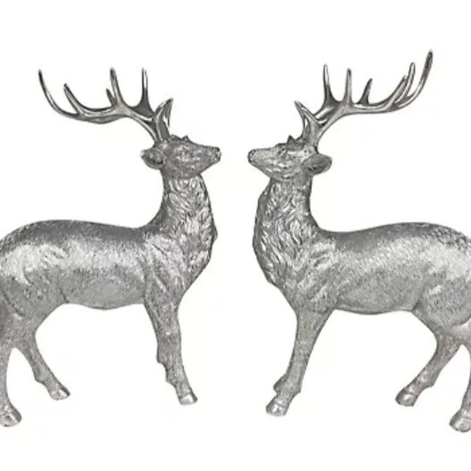 HOME STORIES SET OF 2 STAG DECORATIONS