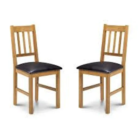 BOXED SET OF 2 COXMOOR OILED OAK DINING CHAIRS (1 BOX)