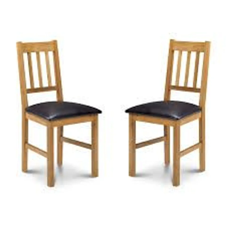 BOXED SET OF 2 COXMOOR OILED OAK DINING CHAIRS (1 BOX) RRP £69.99