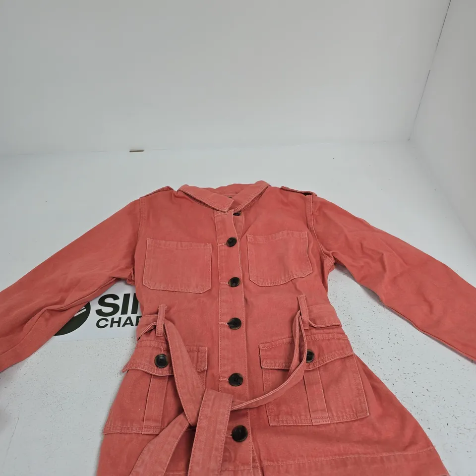 MUDFLOWER WOMEN'S JACKET, PINK, UK 12 (EU 40, US 8) WITH BELT