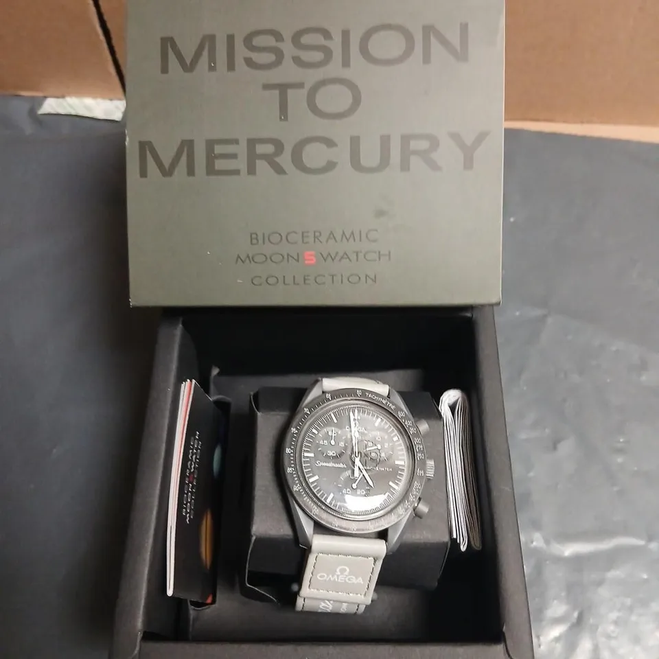 OMEGA X SWATCH MOONSWATCH MISSION TO MERCURY BIOCERAMIC WATCH – BOXED