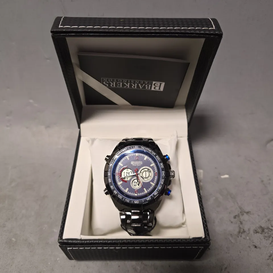 BARKERS OF KENSINGTON MEGA SPORT BLUE DIAL WATCH 