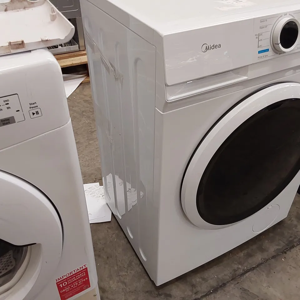 MIDEA MF10EW70BA ENERGY-SAVING FREESTANDING WASHING MACHINE, BLDC MOTOR, BRIGHT LED DISPLAY, STEAM CARE, QUICK WASH, VARIOUS TEMP OPTIONS, PREWASH, 1400 RPM, 7 KG LOAD, WHITE [ENERGY CLASS A]